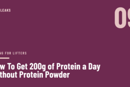 Deep plum cover with a large pale pink numeral in the top corner, the label eating for lifters, and the headline How To Get 200g of Protein a Day Without Protein Powder set in white